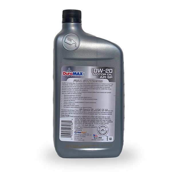 Олива синтетична моторна Duramax 0W20 DEXOS G2 Full Synthetic 0,946 л (950259020D21401) 950259020D21401 фото