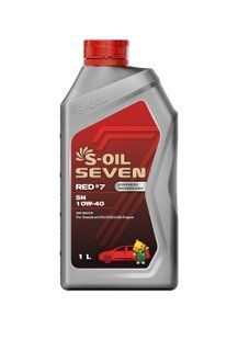 Моторное масло S-OIL SEVEN RED #7 SN 10W-40 полусинтетическое универсальное 1л SRSN10401 фото