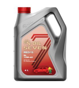 Моторное масло S-OIL SEVEN RED #7 SN 10W-40 полусинтетическое универсальное 4 л SRSN10404 фото