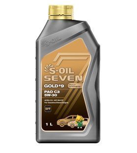 Моторное масло S-OIL SEVEN GOLD #9 PAO C3 5W-30 синтетическая, универсальная 1л (SGPAO5301) SGPAO5301 фото