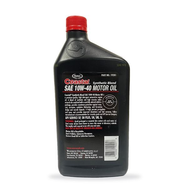 Моторна синтетична олива Coastal Synthetic blend 10W-40 0,946 л (19201) 19201 фото