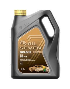 Моторна олива S-OIL SEVEN GOLD #9 C3 5W-40 синтетична, універсальна 4л (SNG5404) SNG5404 фото