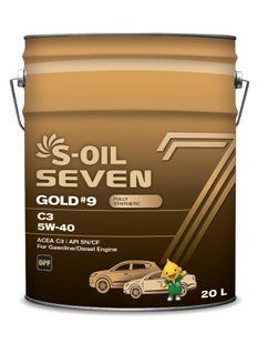 Моторна олива S-OIL SEVEN GOLD #9 C3 5W-40 синтетична, універсальна 20 л. (SNG54020) SNG54020 фото