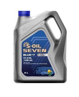 Моторна олива S-OIL SEVEN BLUE#7 CI-4/SL 10W40 синтетичне, для дизельних двигунів 6л (SBCI10406) SBCI10406 фото