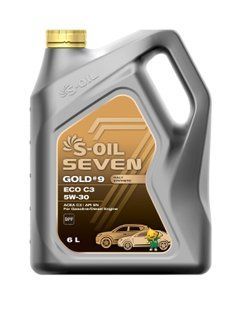 Моторна олива S-OIL SEVEN GOLD #9 ECO C3 5W-30 синтетична, універсальна 6л (SGRVC5306) SGRVC5306 фото