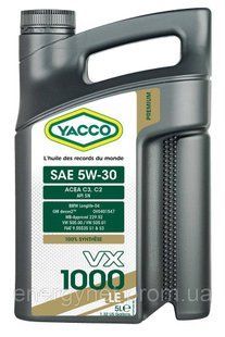 Моторное масло YACCO VX 1000 LE 5W30 5л (3022 15) 3022 15 фото