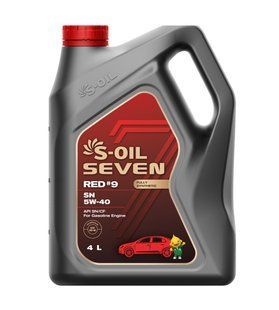 Моторна олива S-OIL SEVEN RED #9 SN 5W-40 синтетична, універсальна 4 л (SNR5404) SNR5404 фото