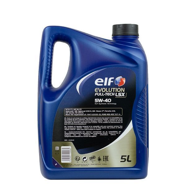 Моторное масло, синтетическое Elf Evolution Full Tech LSX 5W40 5L (213922) 213922 фото